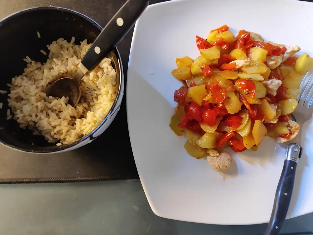 Purée et poulet